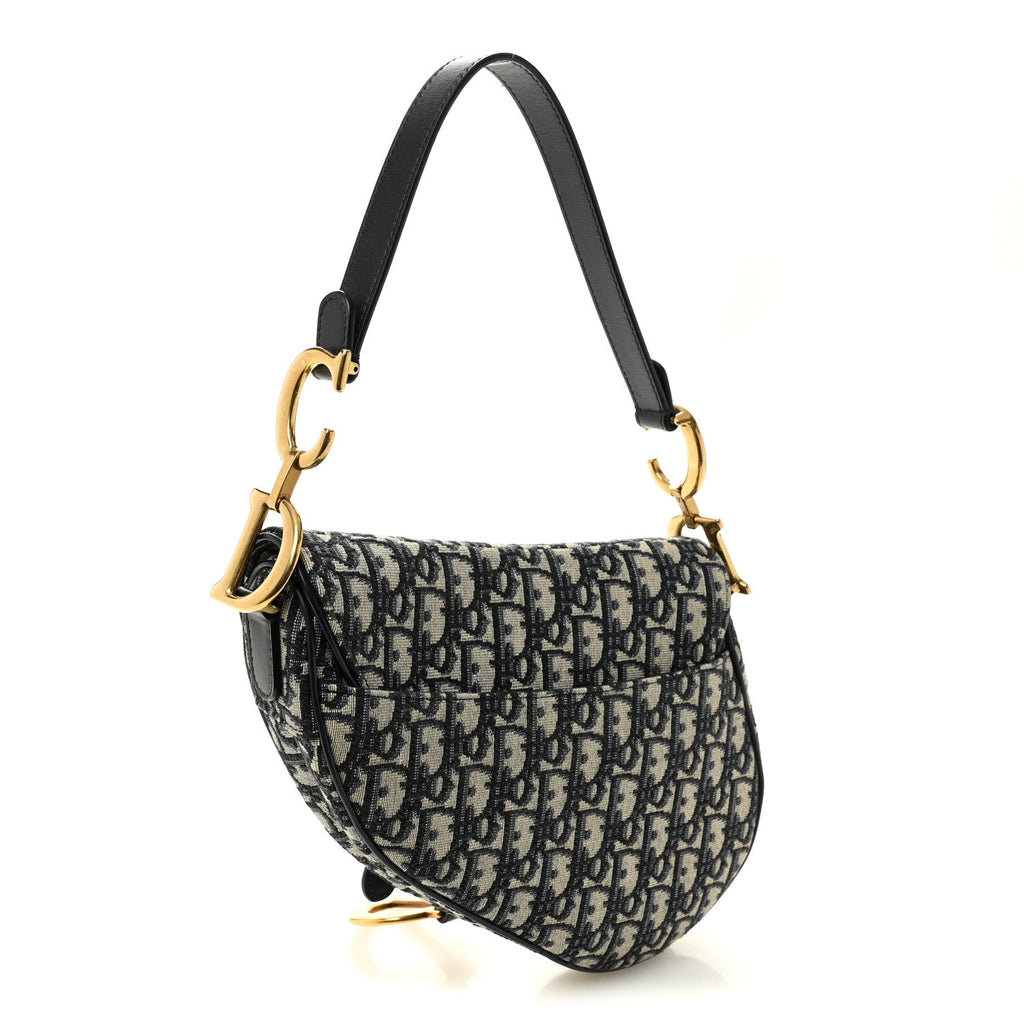 Christian Dior Oblique Saddle Bag Blue