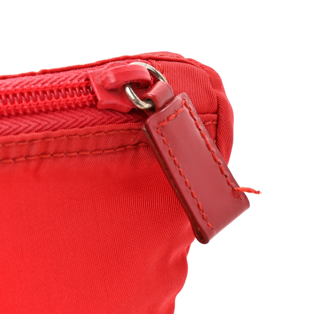 Prada Tessuto Nylon Vela Cosmetic Pouch Rosso