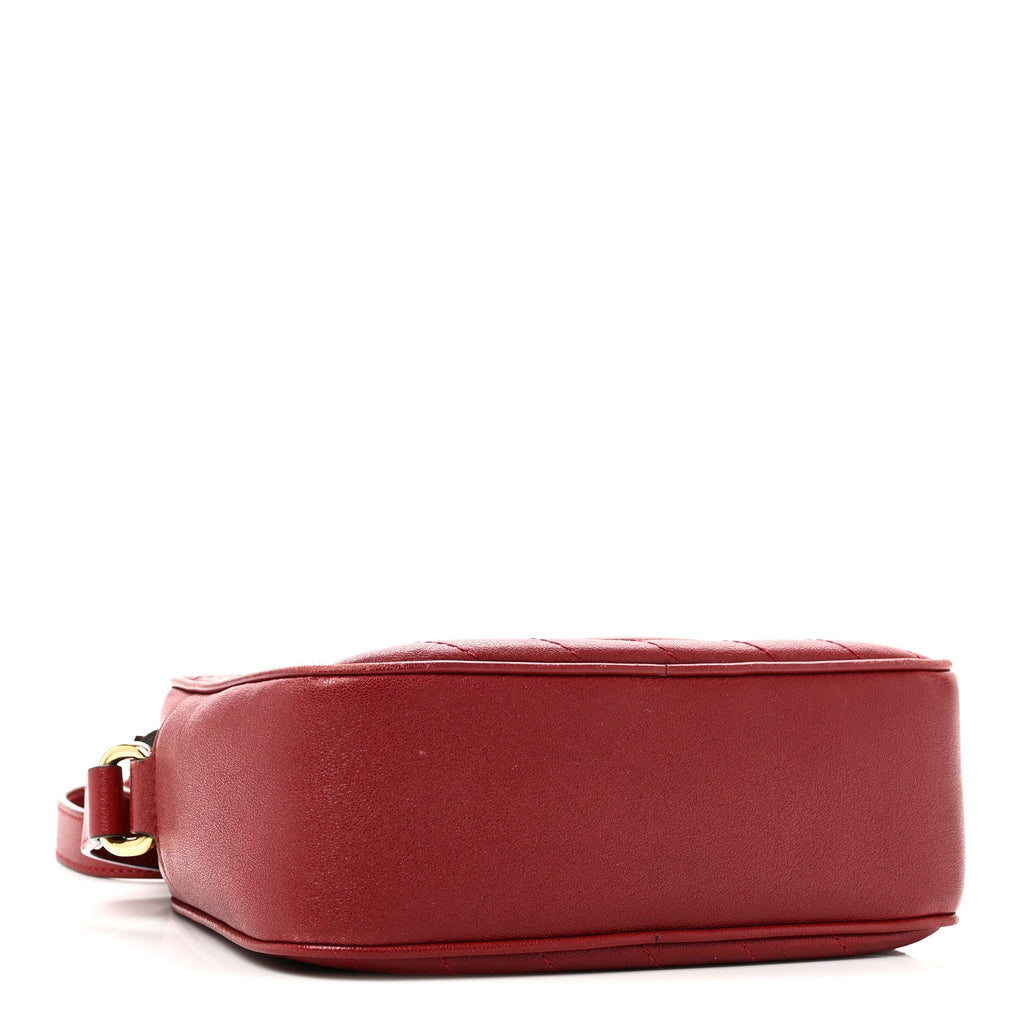Gucci Sakai Be Green Calfskin Diagonal Stitched Small Blondie Shoulder Bag Rosso