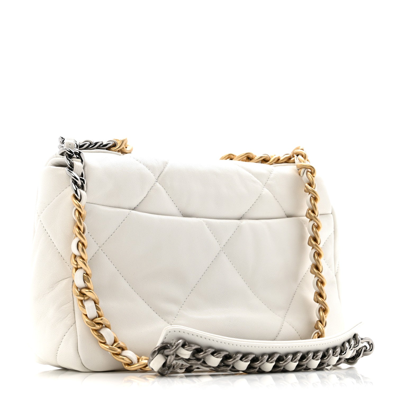 Chanel Goatskin Quilted Medium Chanel 19 Flap White