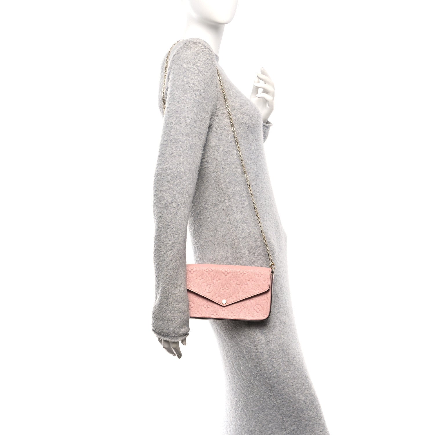 Louis Vuitton Empreinte Pochette Felicie Chain Wallet Rose Poudre