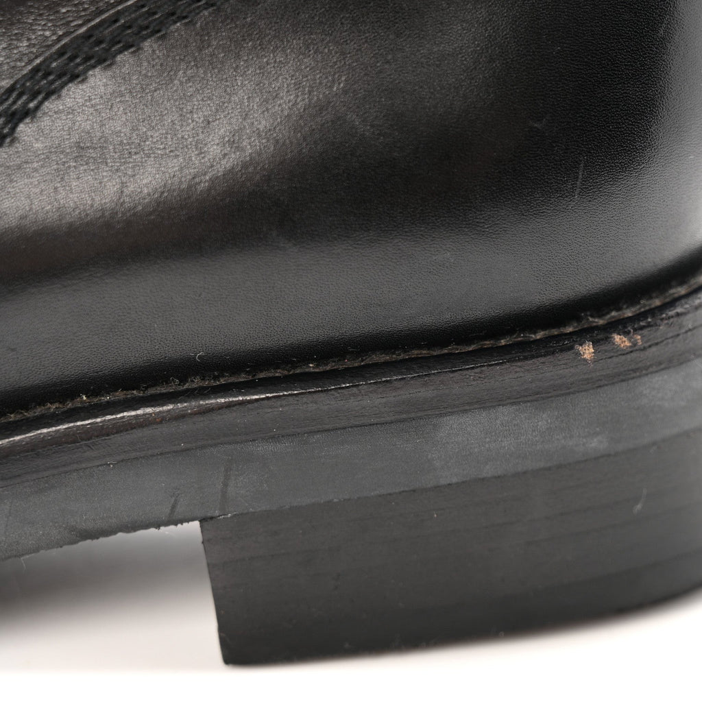 Calfskin Lace Up Combat Boots  39.5 Black