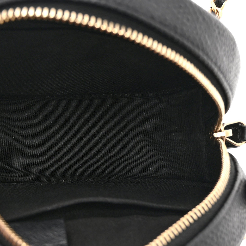 Chanel Caviar Quilted Round Filigree Crossbody Black