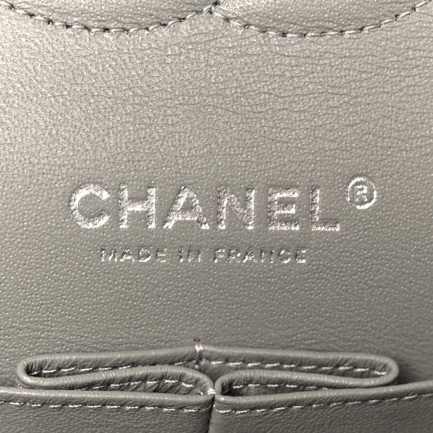 Chanel Lambskin Quilted Medium Double Flap Grey