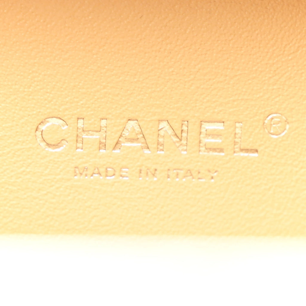 Chanel Raffia Patent Small CC Filigree Vanity Case Black