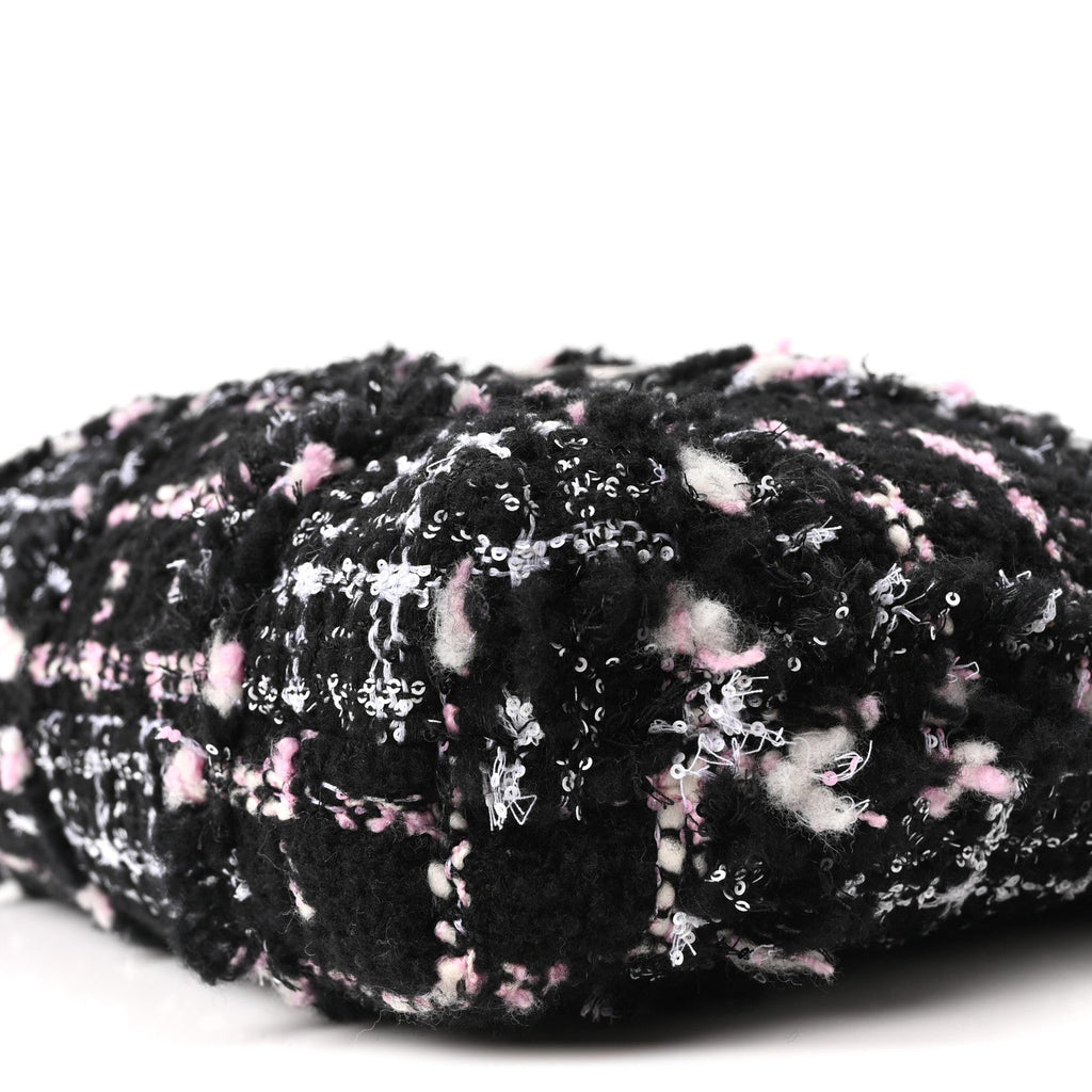 Chanel Tweed Patchwork Quilted Small Chanel 22 Black Pink White