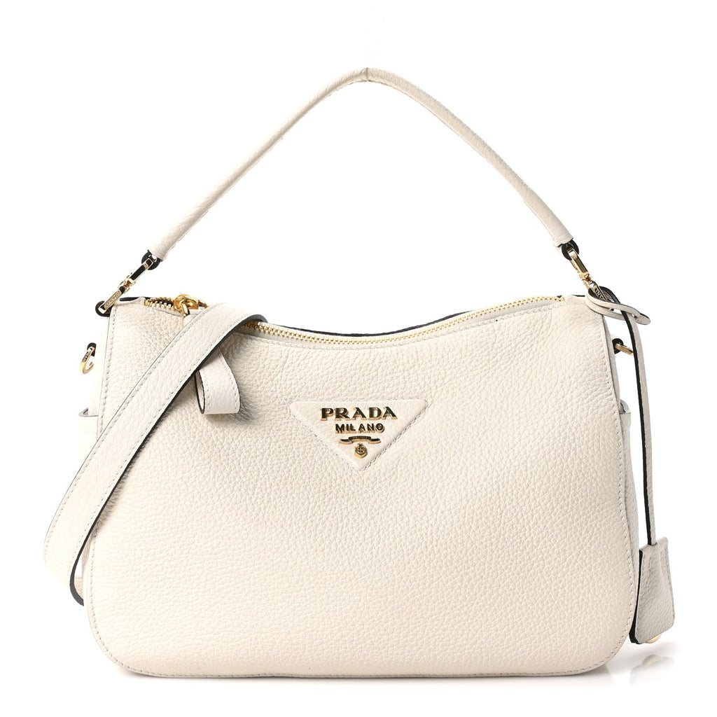 Prada Vitello Daino Small Shoulder Bag White
