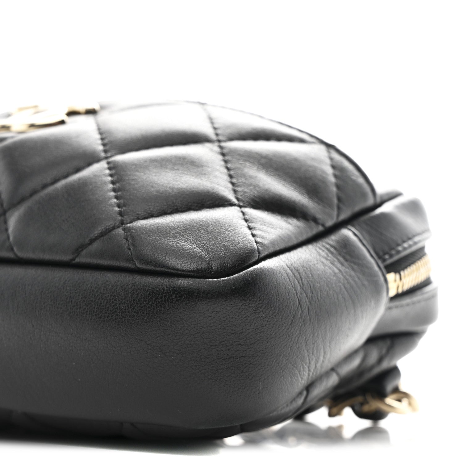 Chanel Lambskin Quilted Waist Bag With Pouch Black