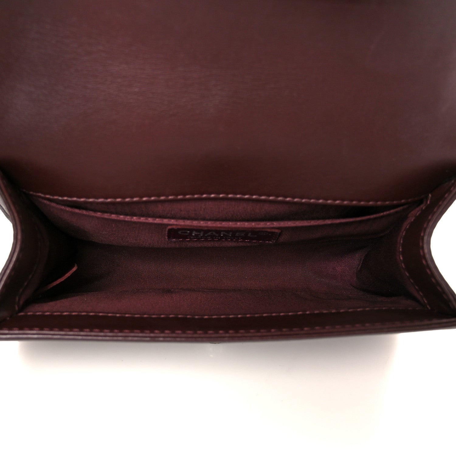 Chanel Calfskin Chevron Quilted Small Boy Flap Burgundy