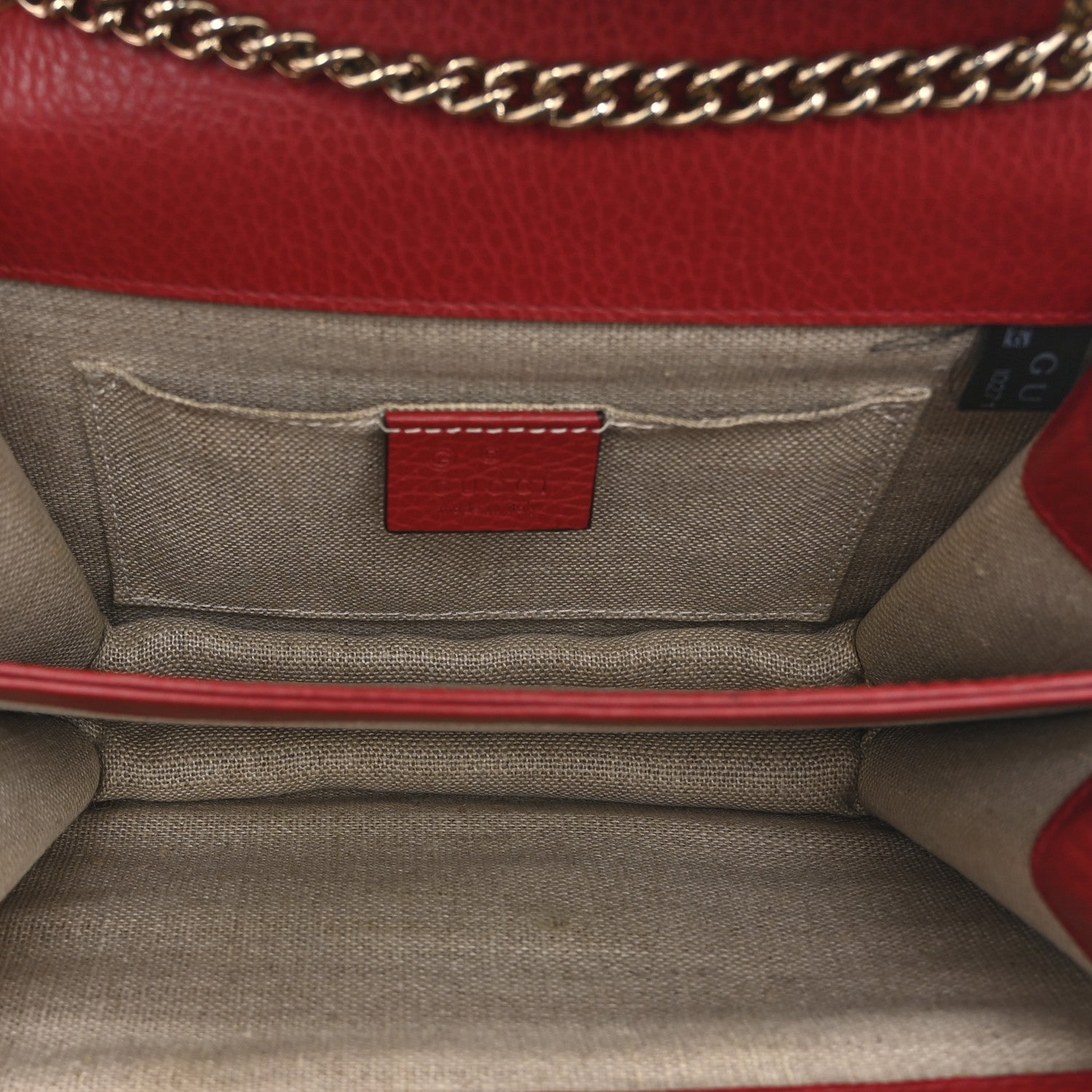 Gucci Dollar Calfskin Small Interlocking G Shoulder Bag Red