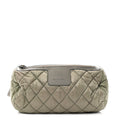 Nylon Quilted Cocoon Wristlet Grey