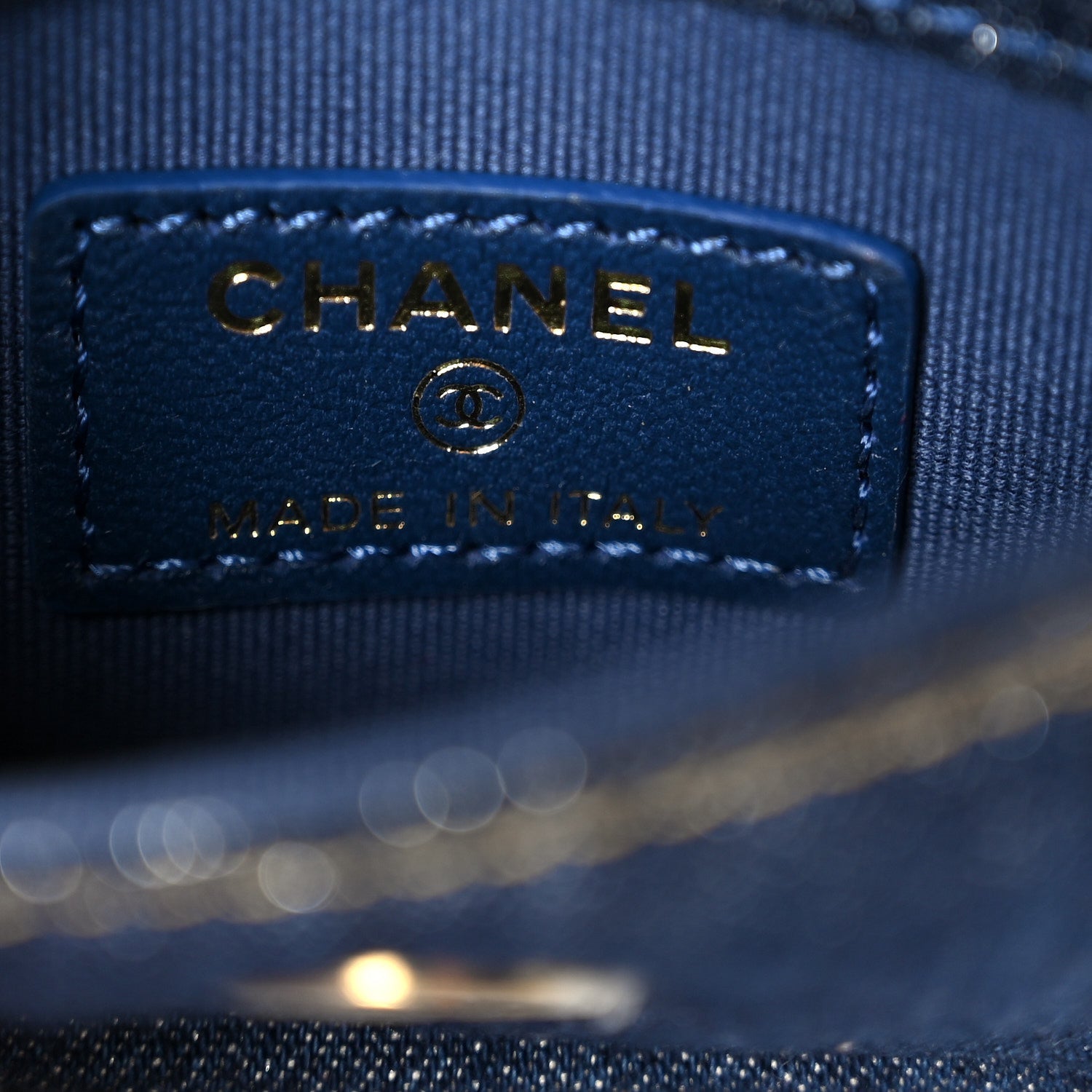 Chanel Denim Quilted Double You Flap Bag Charm Blue