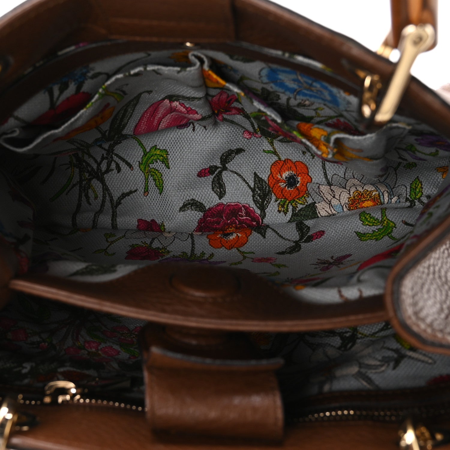 Gucci Calfskin Small Bamboo Shopper Tote Acero