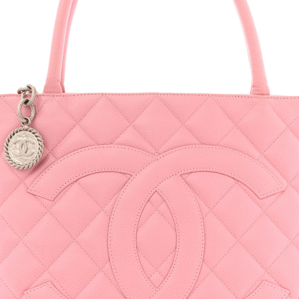 Chanel Caviar Medallion CC Tote Light Pink