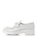 Prada Spazzolato Triangle 50mm Loafers 41 White
