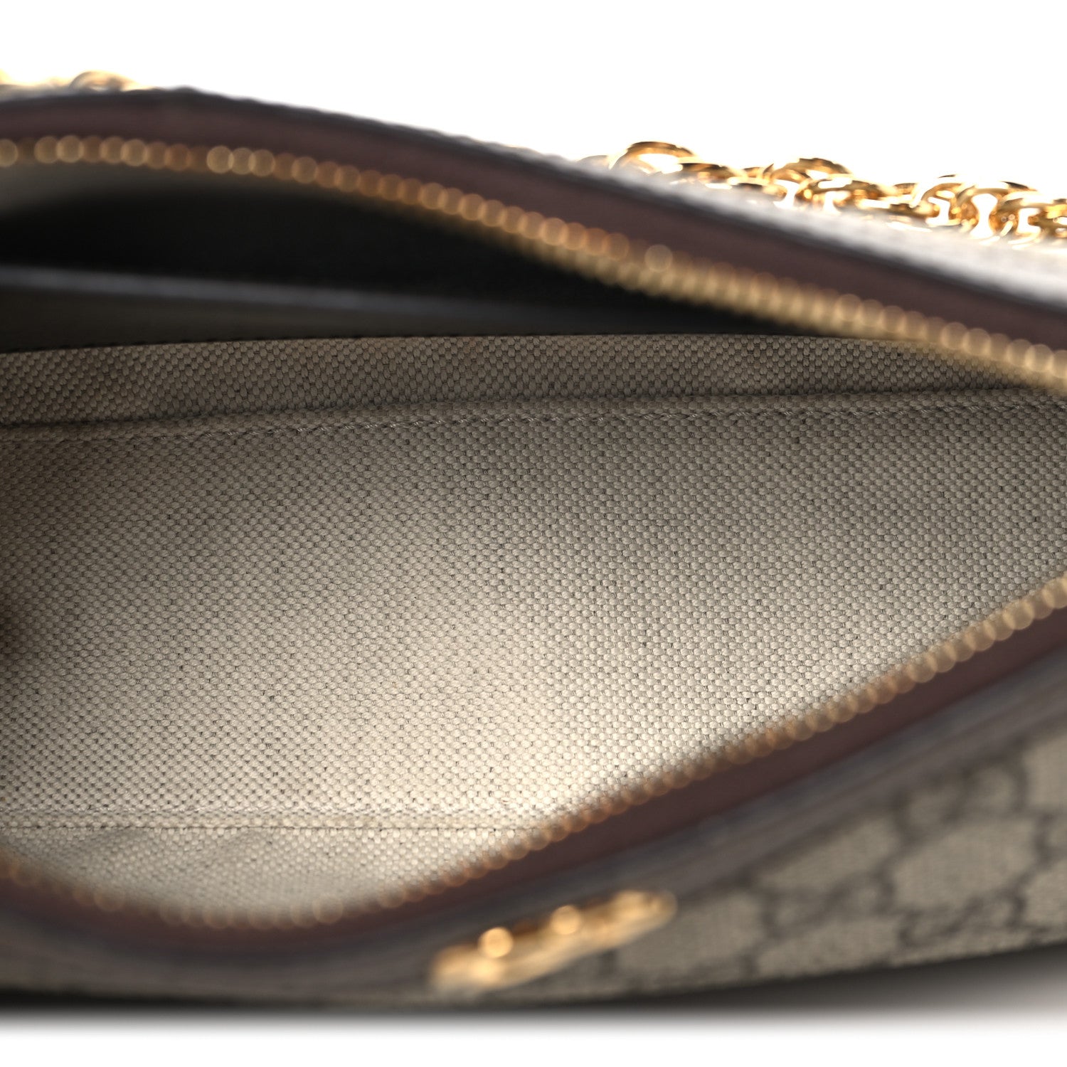 Gucci GG Supreme Monogram Textured Dollar Calfskin Web Small Ophidia GG Handbag Beige Ebony New Acero