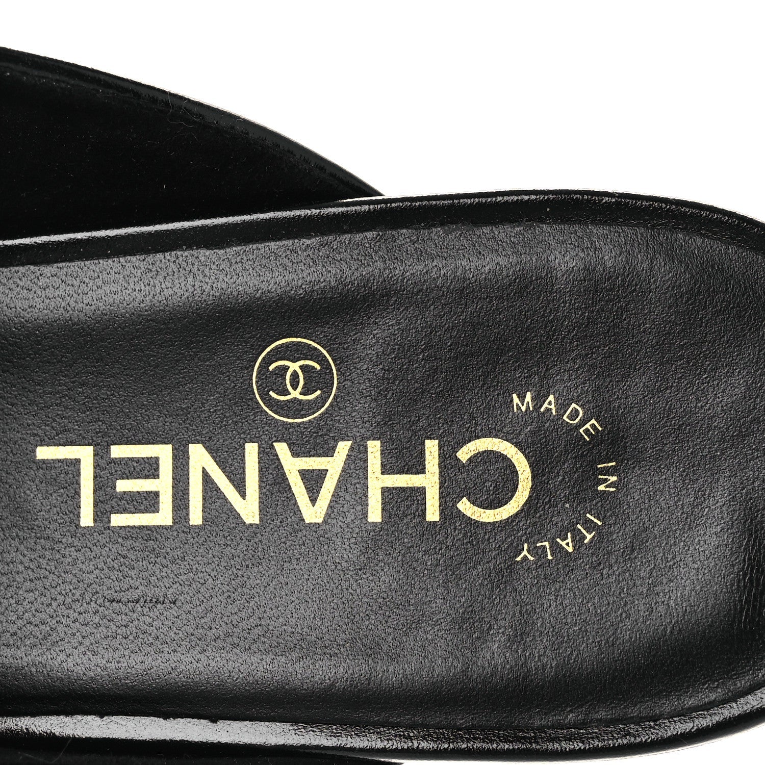 Chanel Shiny Calfskin Crystal CC Mules 41 Black