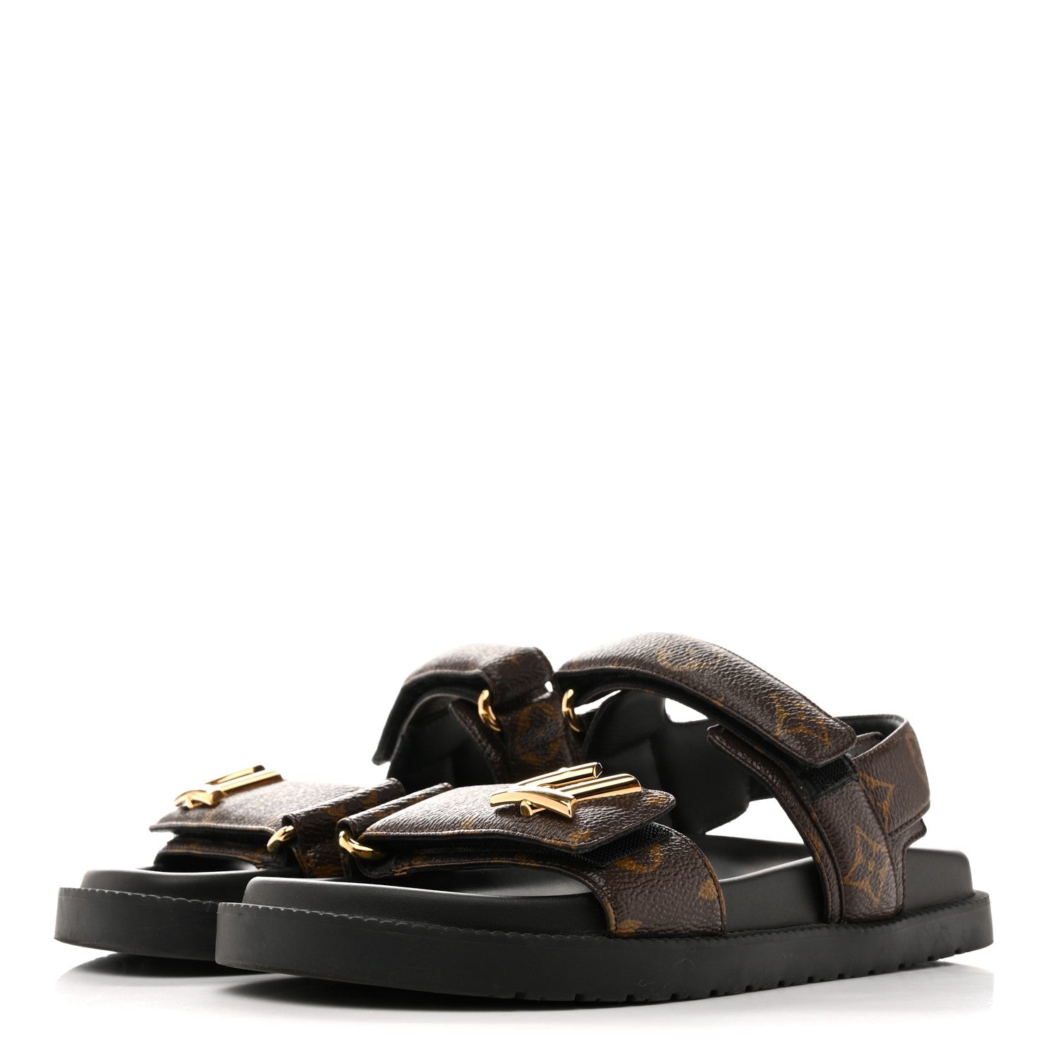 Louis Vuitton Monogram LV Sunset Comfort Flat Sandals 35 Cacao Brown