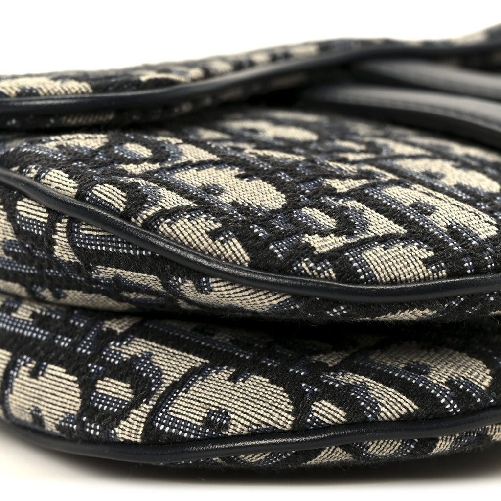 Christian Dior Oblique Mini Saddle Bag Blue