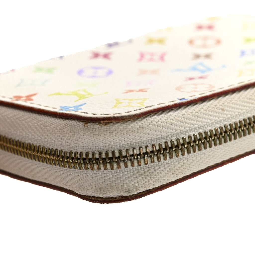 Louis Vuitton Monogram Multicolor Zippy Coin Purse Wallet White