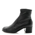 Chanel Stretch Lambskin Cap Toe CC Short Boots 35 Black