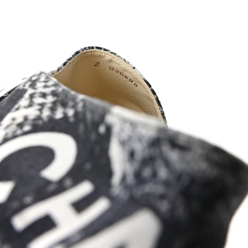 Printed Canvas Grosgrain 31 Rue Cambon Espadrilles 38 Black White