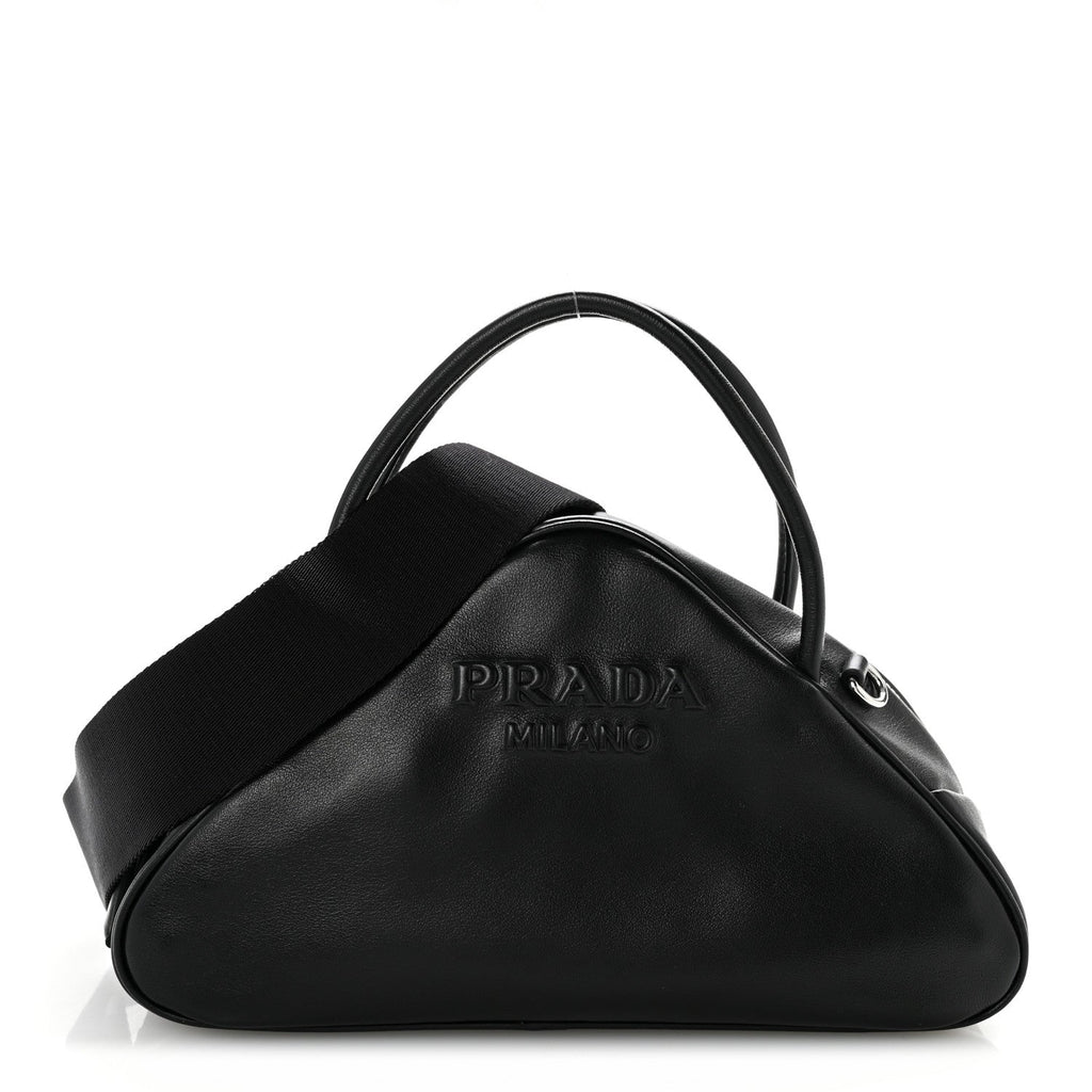Prada Grace Lux Triangle Top Handle Shoulder Bag Black