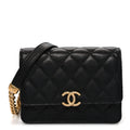 Chanel Caviar Quilted Mini Bracelet On Chain Wallet On Chain WOC Black