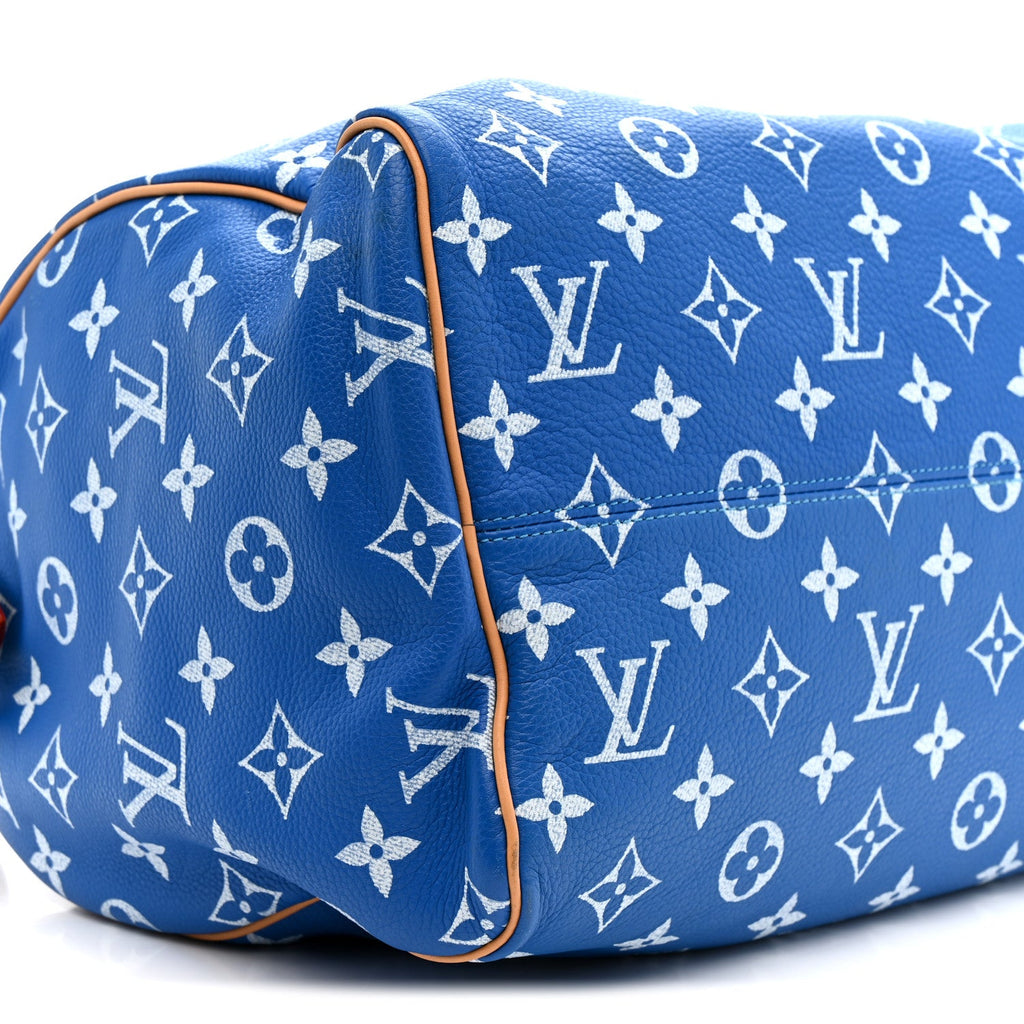 Louis Vuitton Calfskin Monogram Speedy P9 Bandouliere 40 Blue