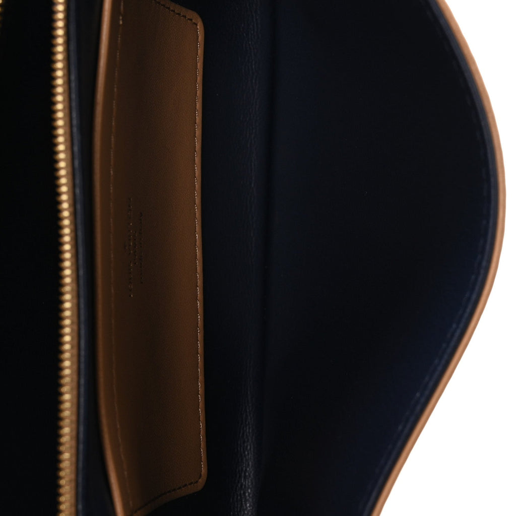 Louis Vuitton Lambskin Embossed Monogram Pochette Coussin Camel