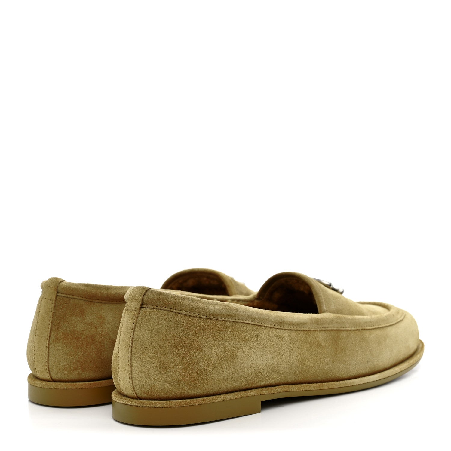 Chanel Suede Calfskin CC Loafers 39 Dark Beige