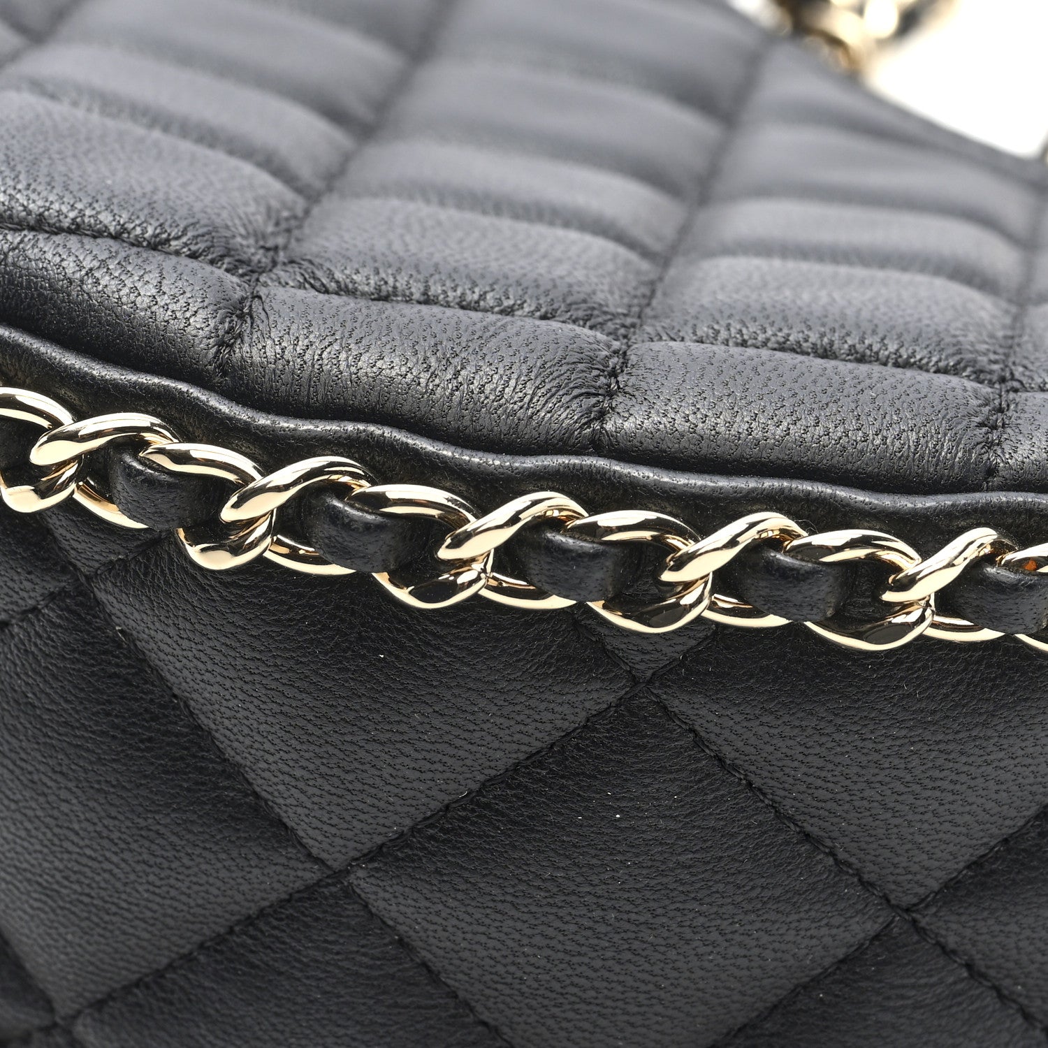 Chanel Lambskin Quilted Small Hobo Bag Black