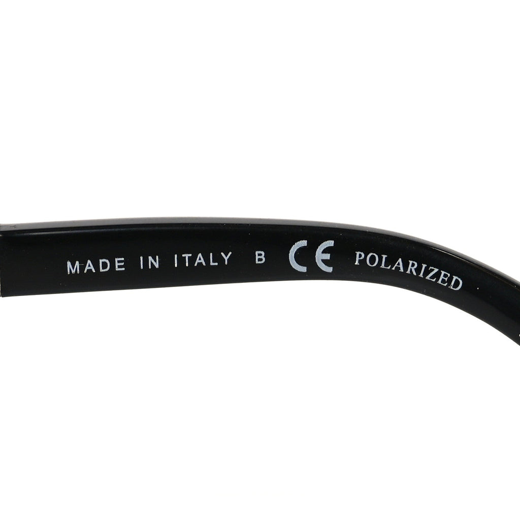 Metal Calfskin Polarized CC Chain Pilot Sunglasses 5439-Q-A Black