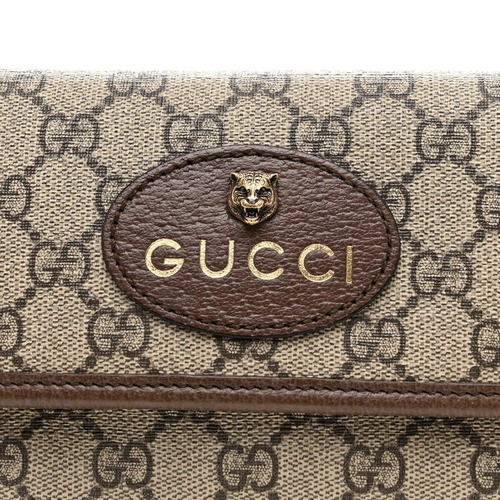 Gucci GG Supreme Monogram Neo Vintage Web Belt Bag Brown