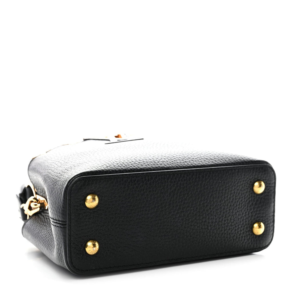 Louis Vuitton Taurillon Embellished Flower Crown Capucines Mini Black