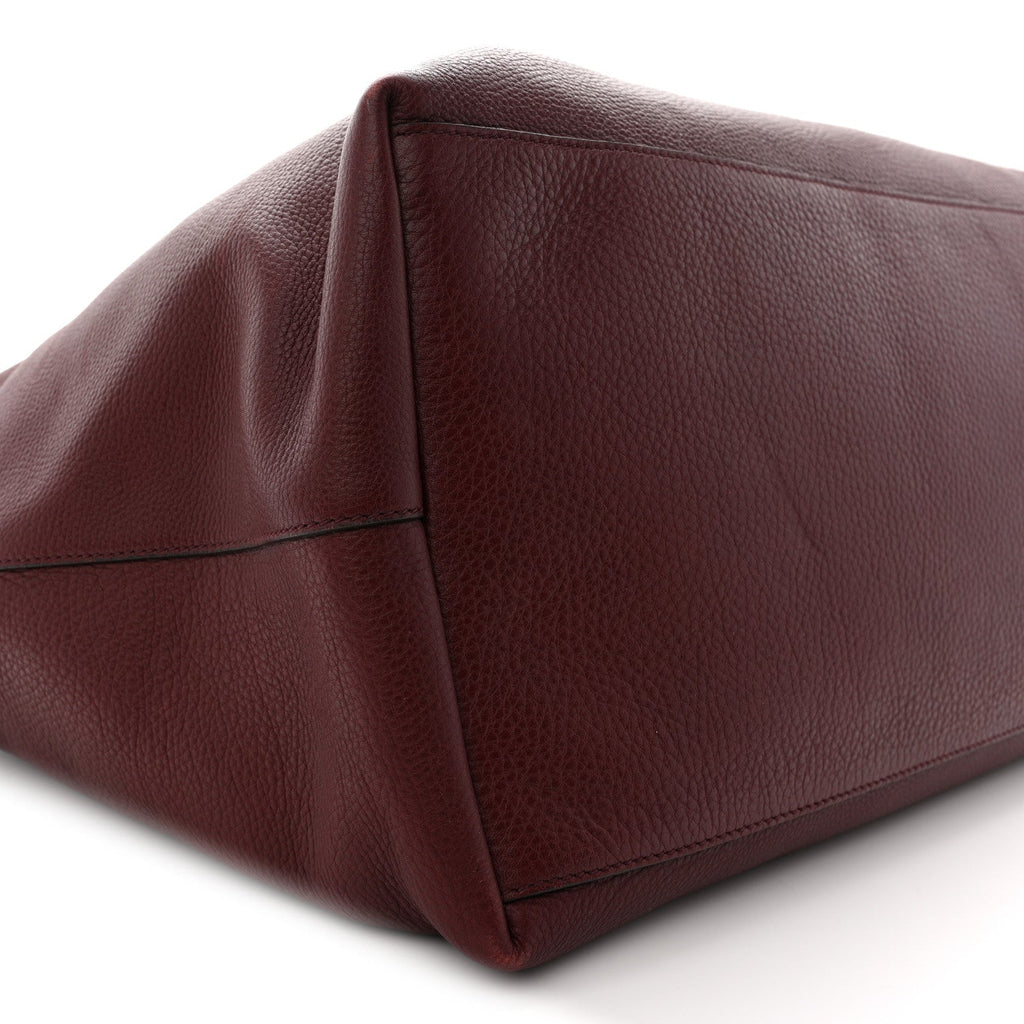 Gucci Grained Calfskin Duffle Bag Burgundy