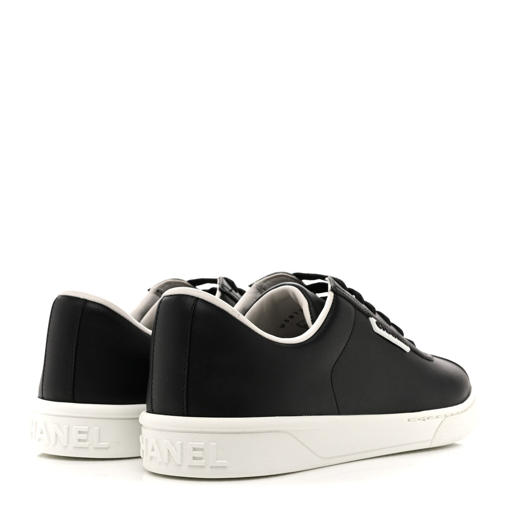 Calfskin CC Womens Sneakers 37.5 Black