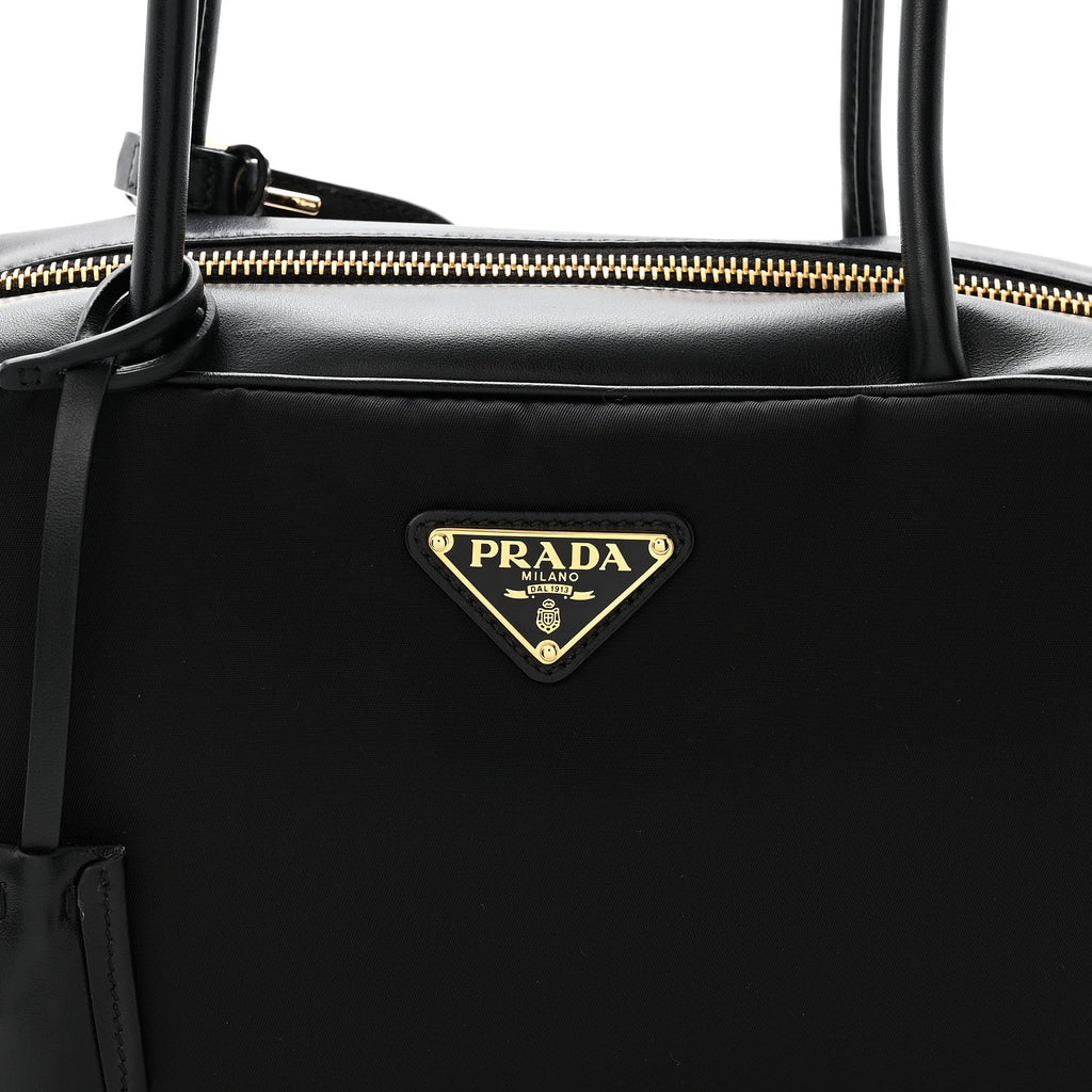 Prada Tessuto Vitello Bauletto Black