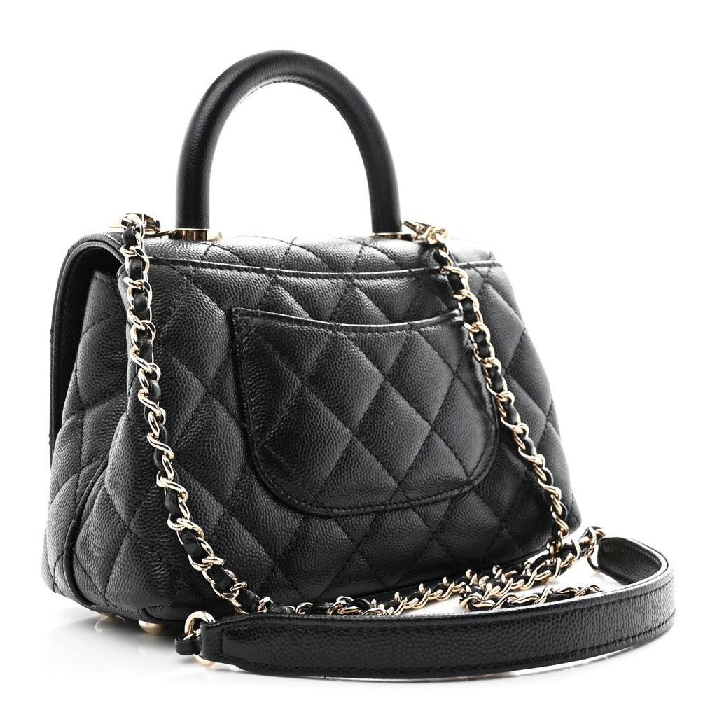 Chanel Caviar Quilted Extra Mini Coco Handle Flap Black
