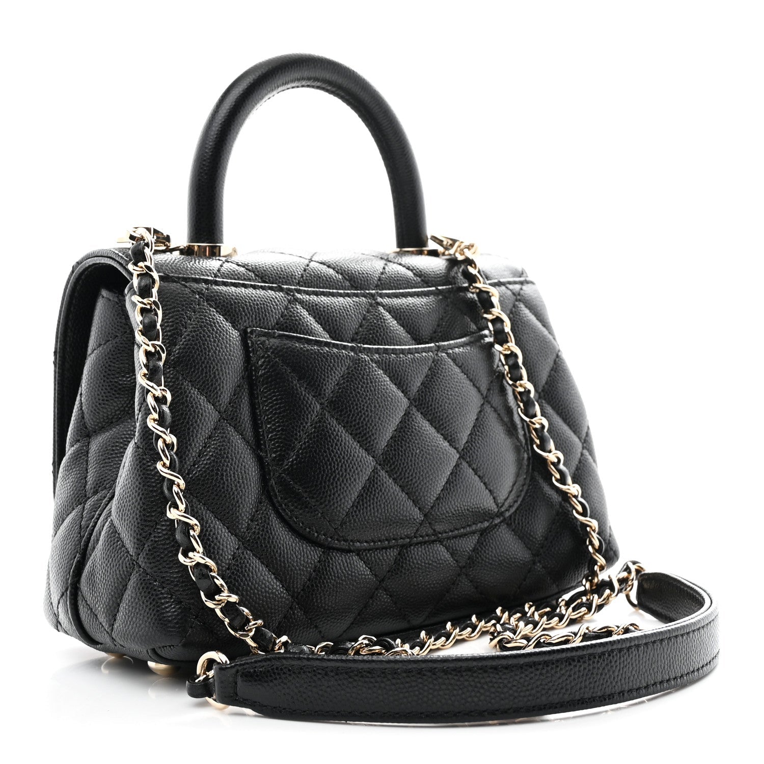 Chanel Caviar Quilted Extra Mini Coco Handle Flap Black
