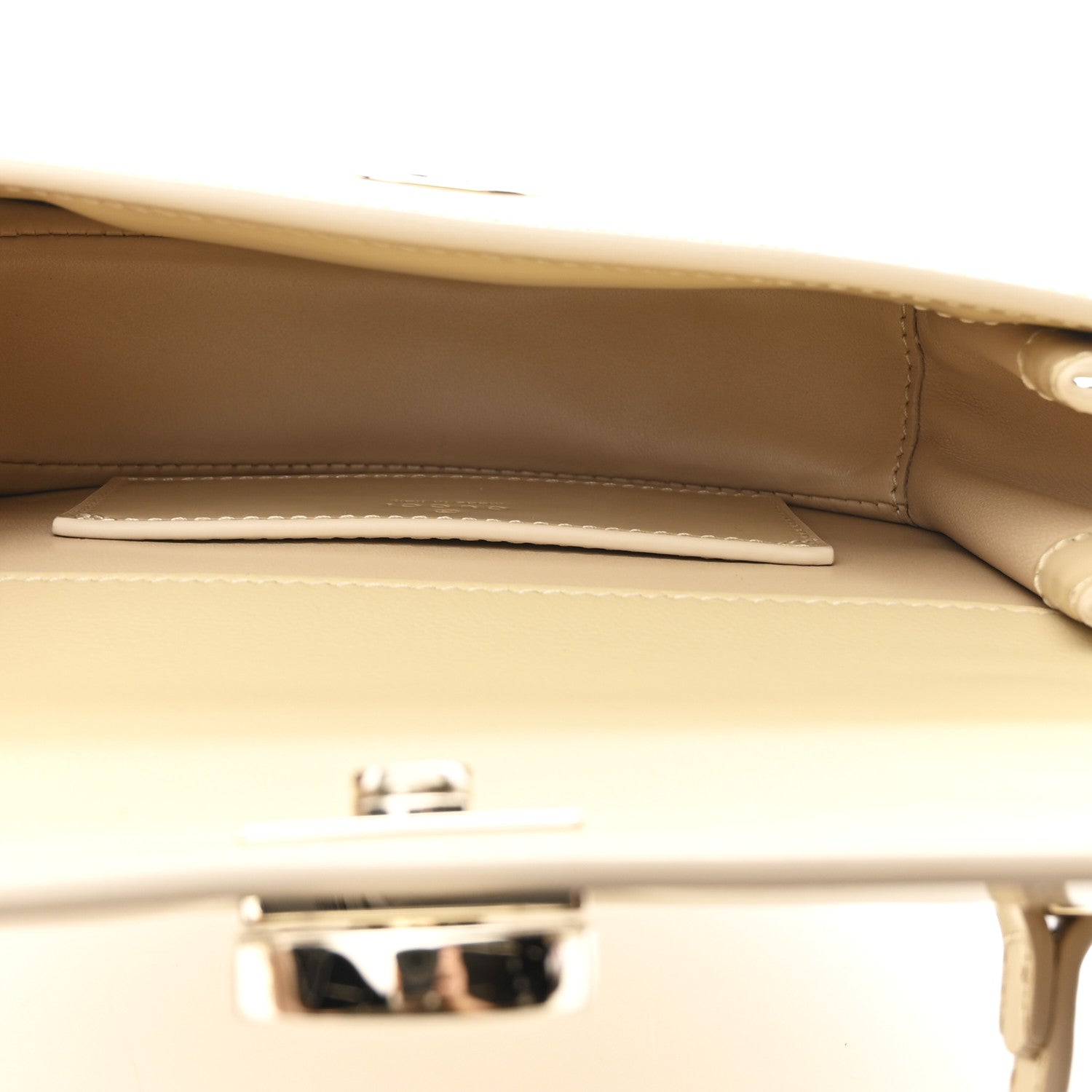 Gucci Patent Calfskin GG Half Moon Top Handle Bag Beige
