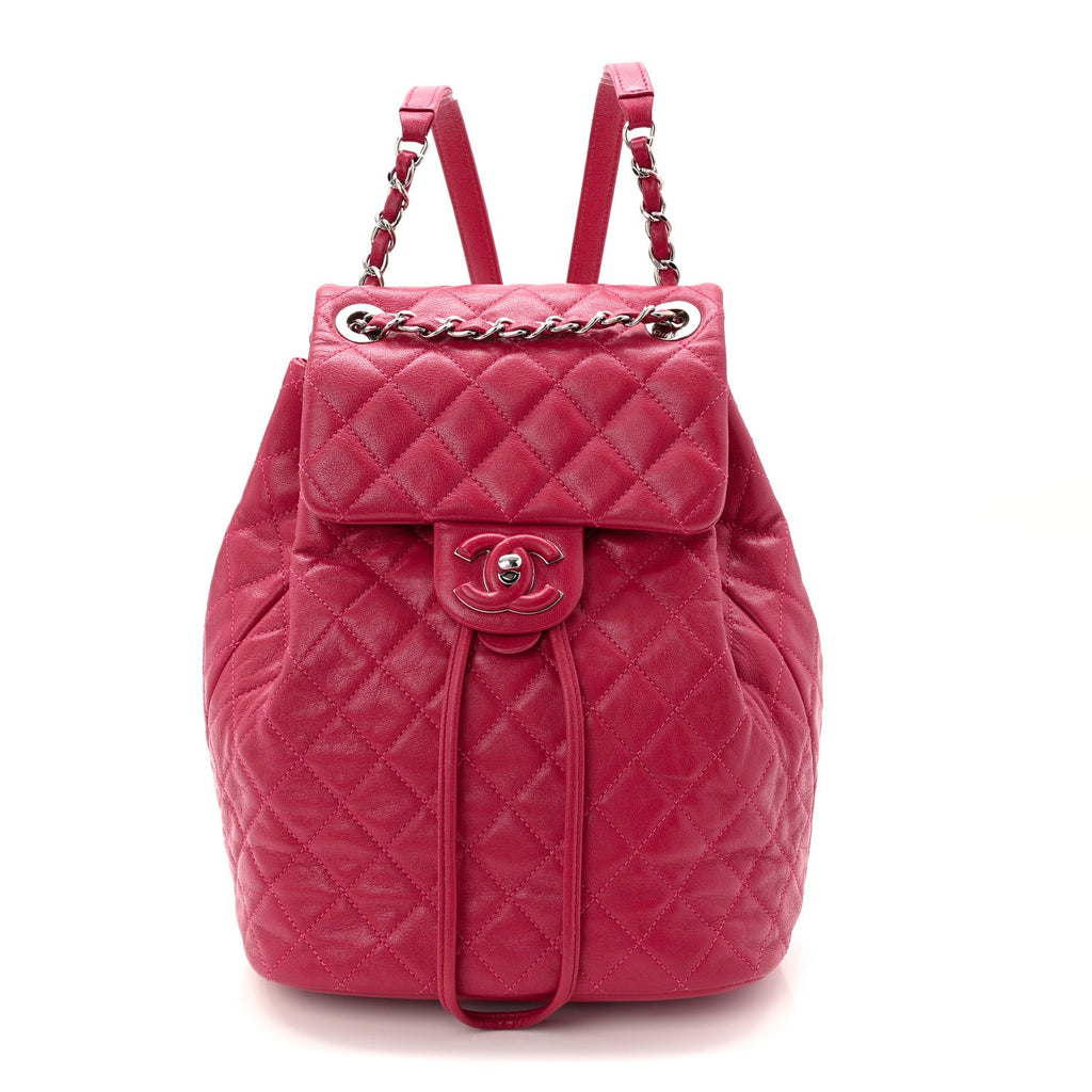 Chanel Calfskin Quilted Small Urban Spirit Backpack Dark Pink