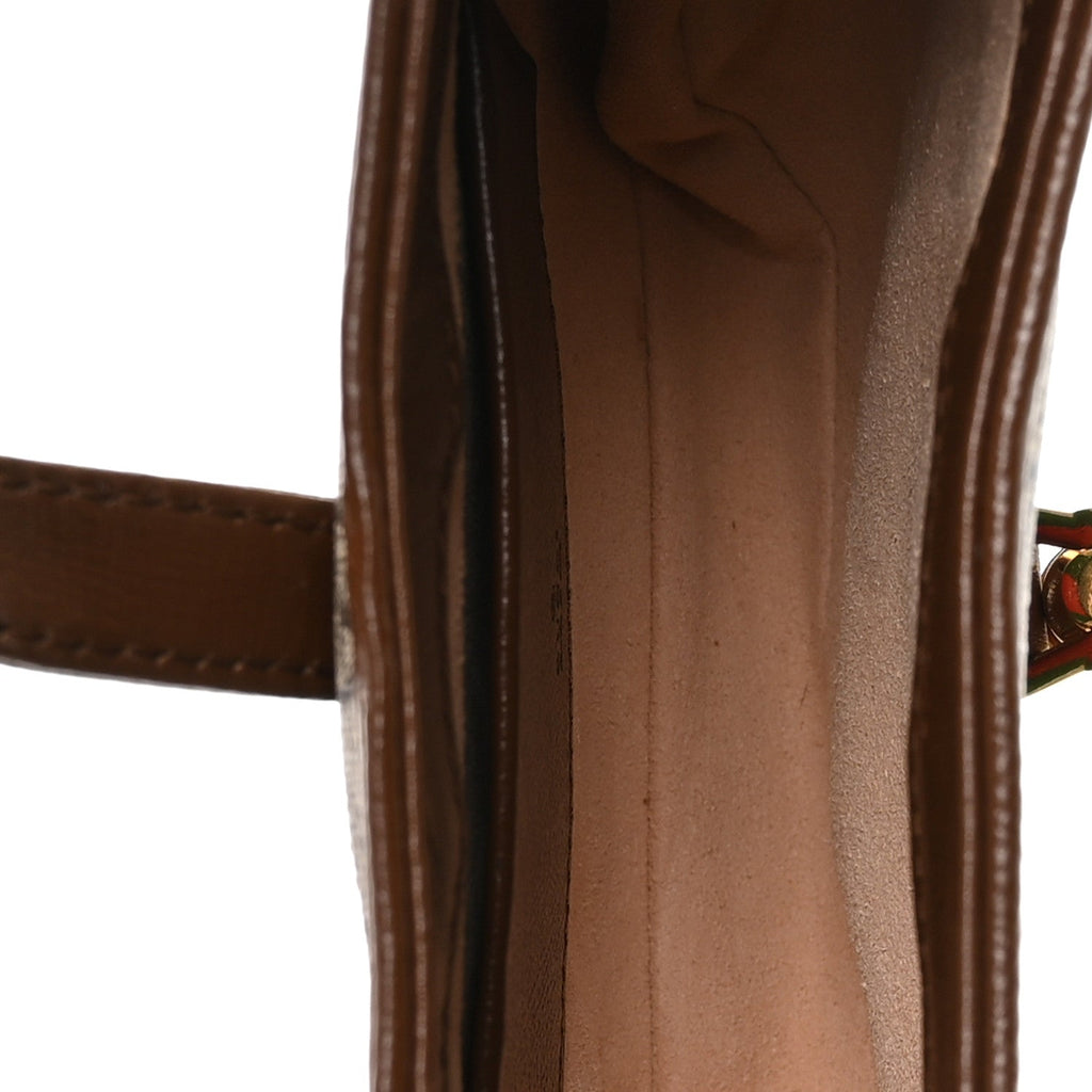 Gucci GG Supreme Monogram Azalea Calfskin Web Mini Jackie 1961 Hobo Beige Ebony Brown Sugar