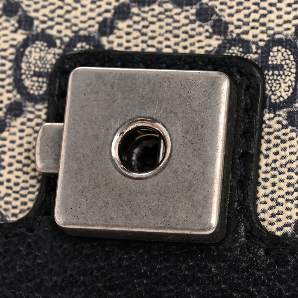 Gucci GG Supreme Monogram Textured Dollar Calfskin Small Rectangular Dionysus Shoulder Bag Beige Blue