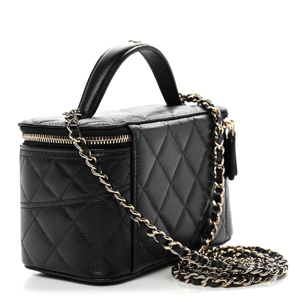 Chanel Caviar Quilted Trendy Handle Mini Vanity Black