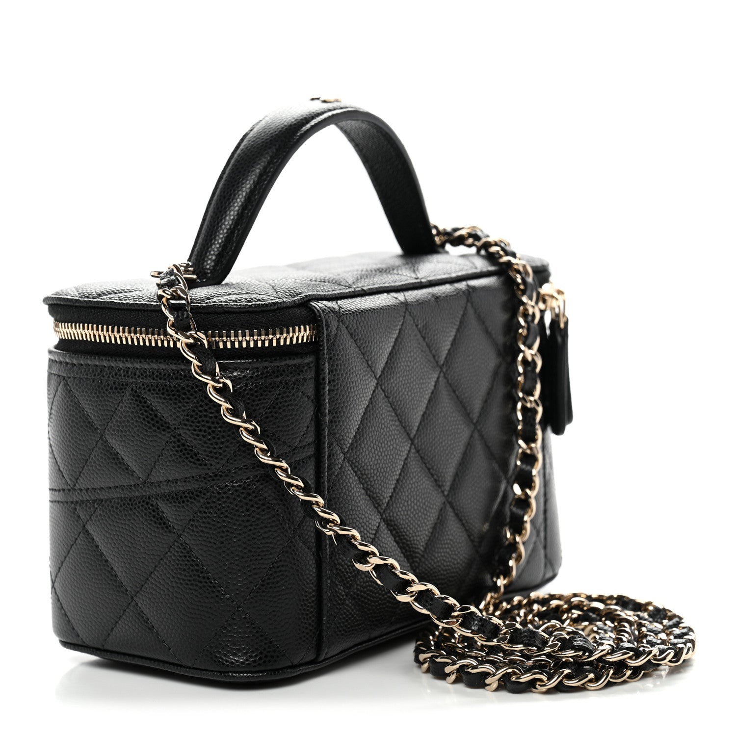 Chanel Caviar Quilted Trendy Handle Mini Vanity Black