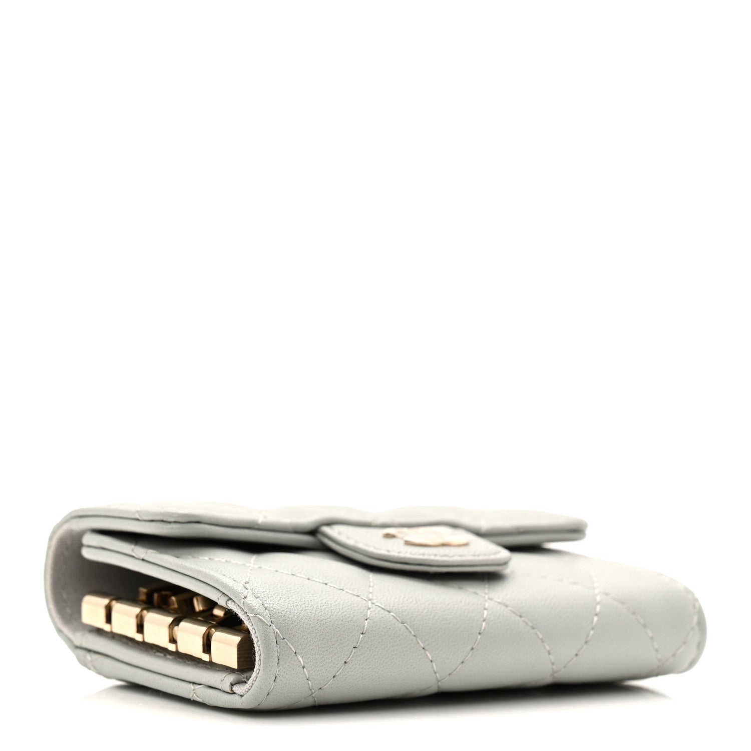 Lambskin Quilted Classic 4 Key Holder Wallet Grey