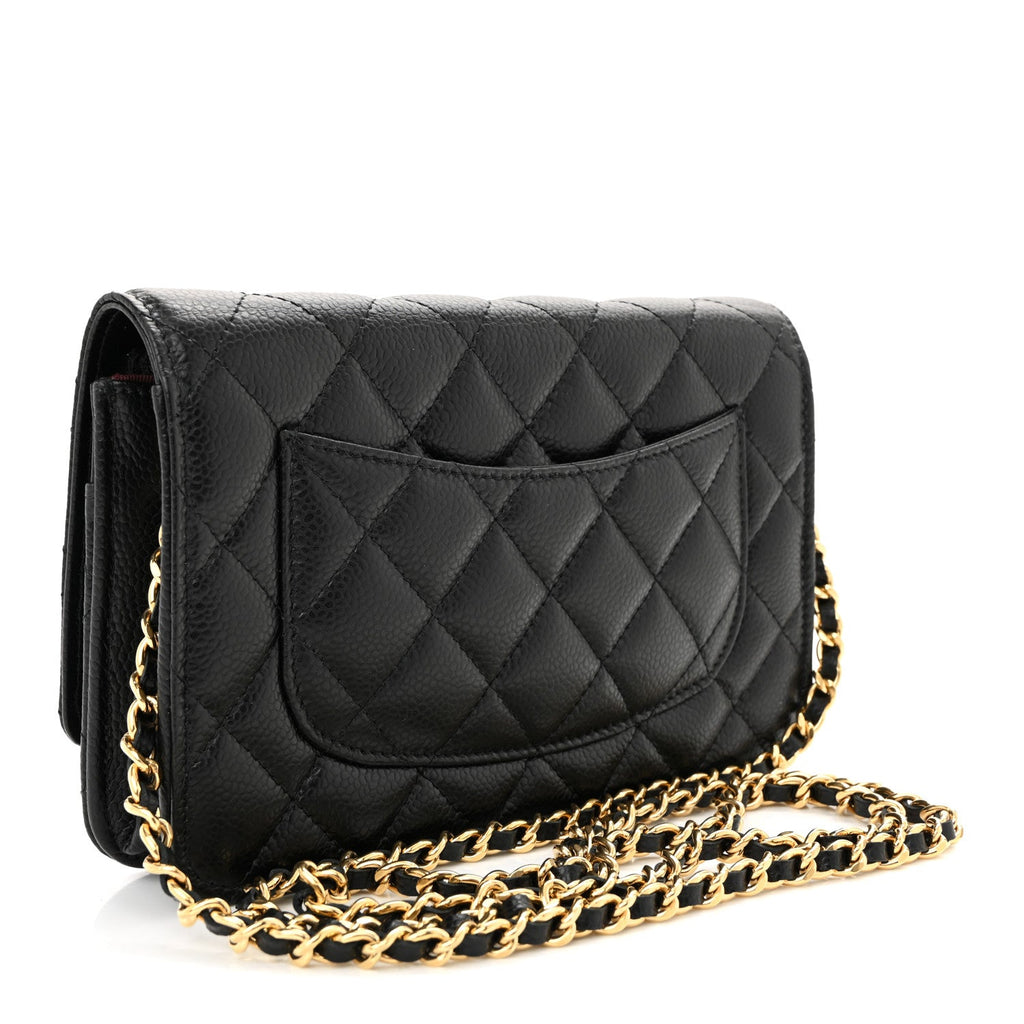 Chanel Caviar Quilted Wallet on Chain WOC Black