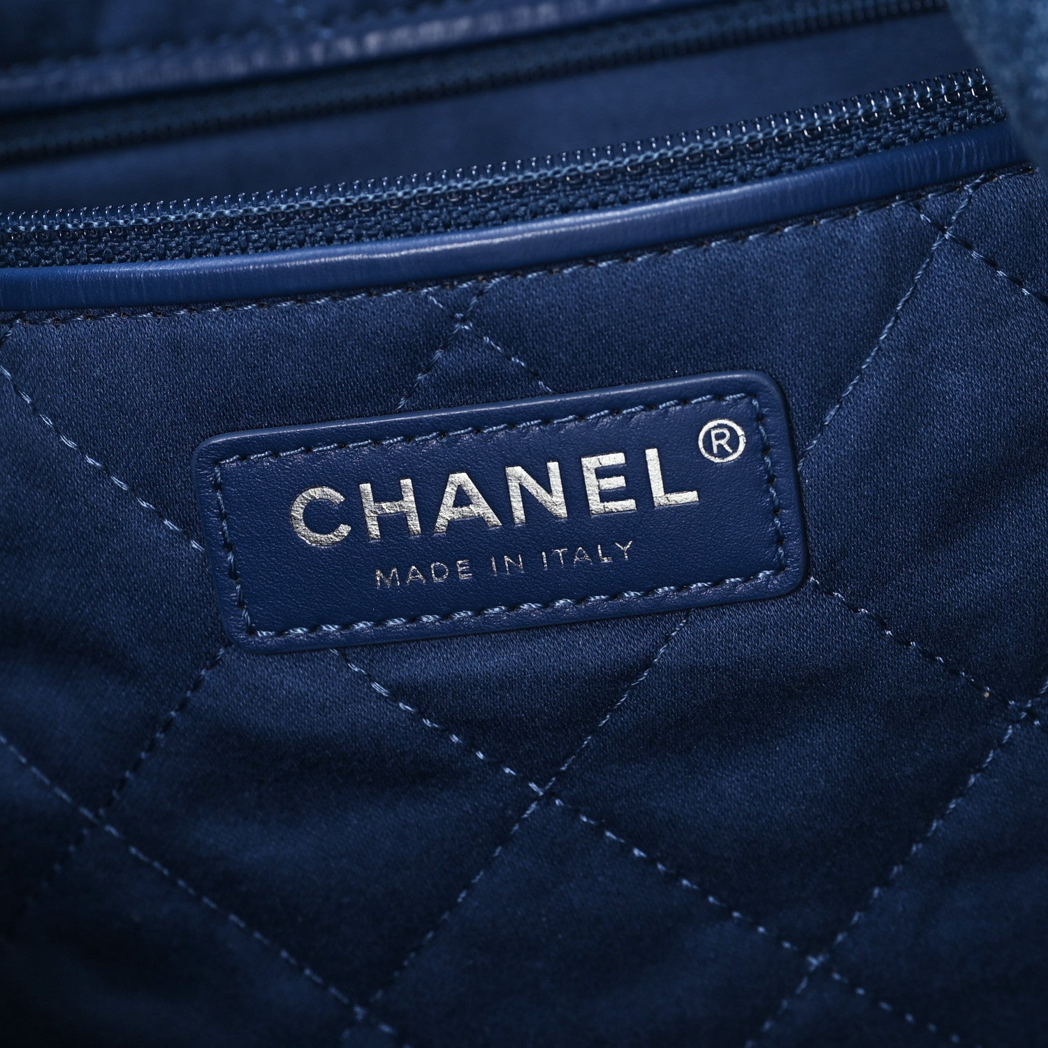 Chanel Denim Patchwork Logo Chanel 22 Blue