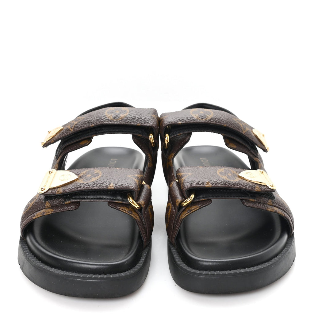 Louis Vuitton Monogram LV Sunset Comfort Flat Sandals 36 Cacao Brown